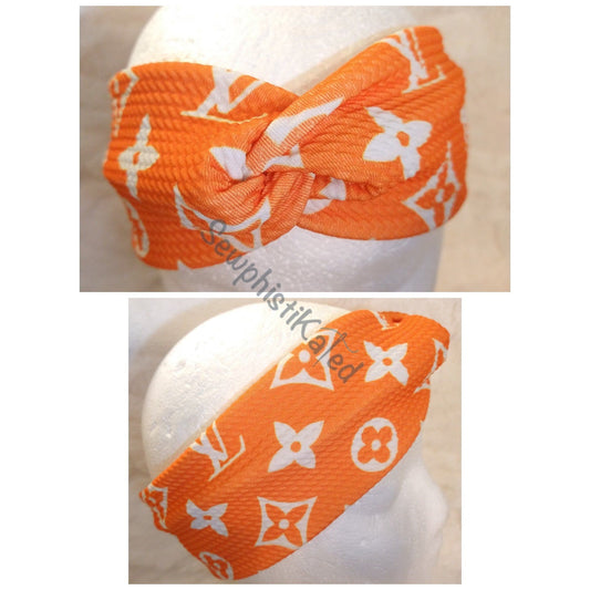 Orange Monogram Bougie Twisted Headband